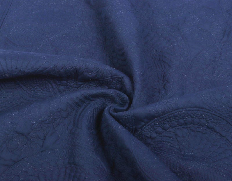 MONOBLANKS Baby Quilt Personlized Monogram Lightweight Embossed Scalloped Throw Blanket Four Seasons (Navy) - Image 5